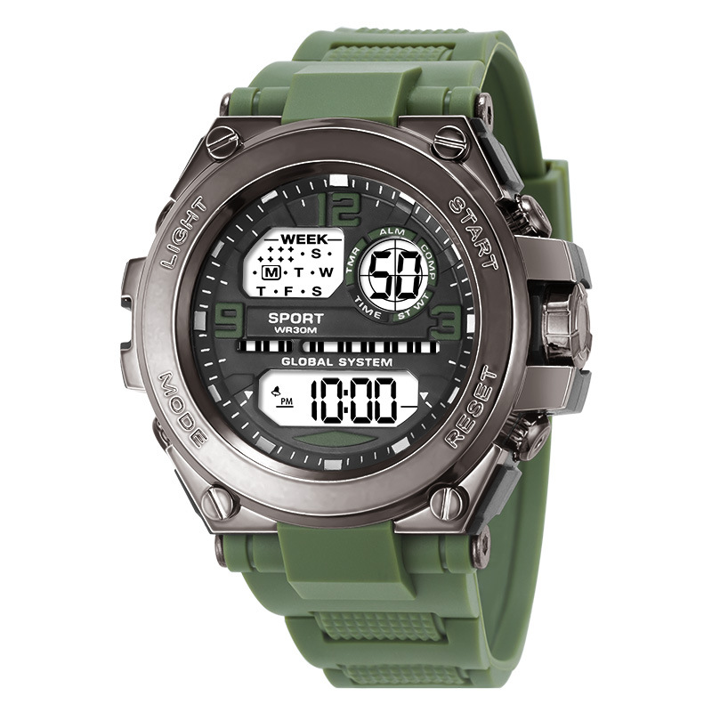 foreign trade wholesale electronic watch alarm outdoor sports timing luminous multi-functional men and women student electronic watch spot details Picture