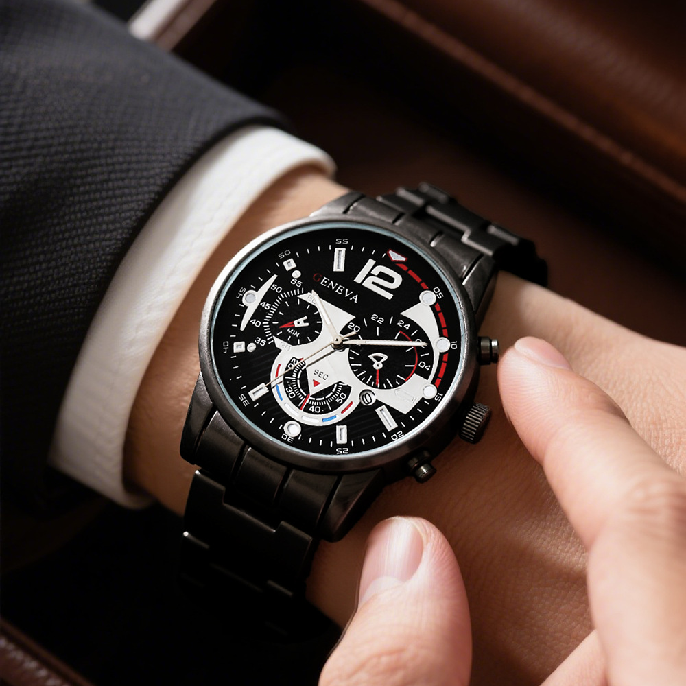 cross-border hot sale popular men's watch steel timepiece calendar quartz watch sports luminous pointer quartz men's watch wholesale Application Scenario