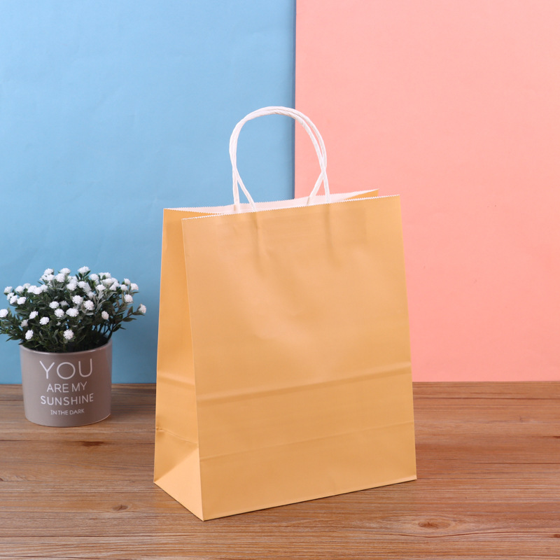 factory in stock kraft paper bag coffee milk tea takeaway kraft paper packing bag clothing baking gift handbag Specification drawing