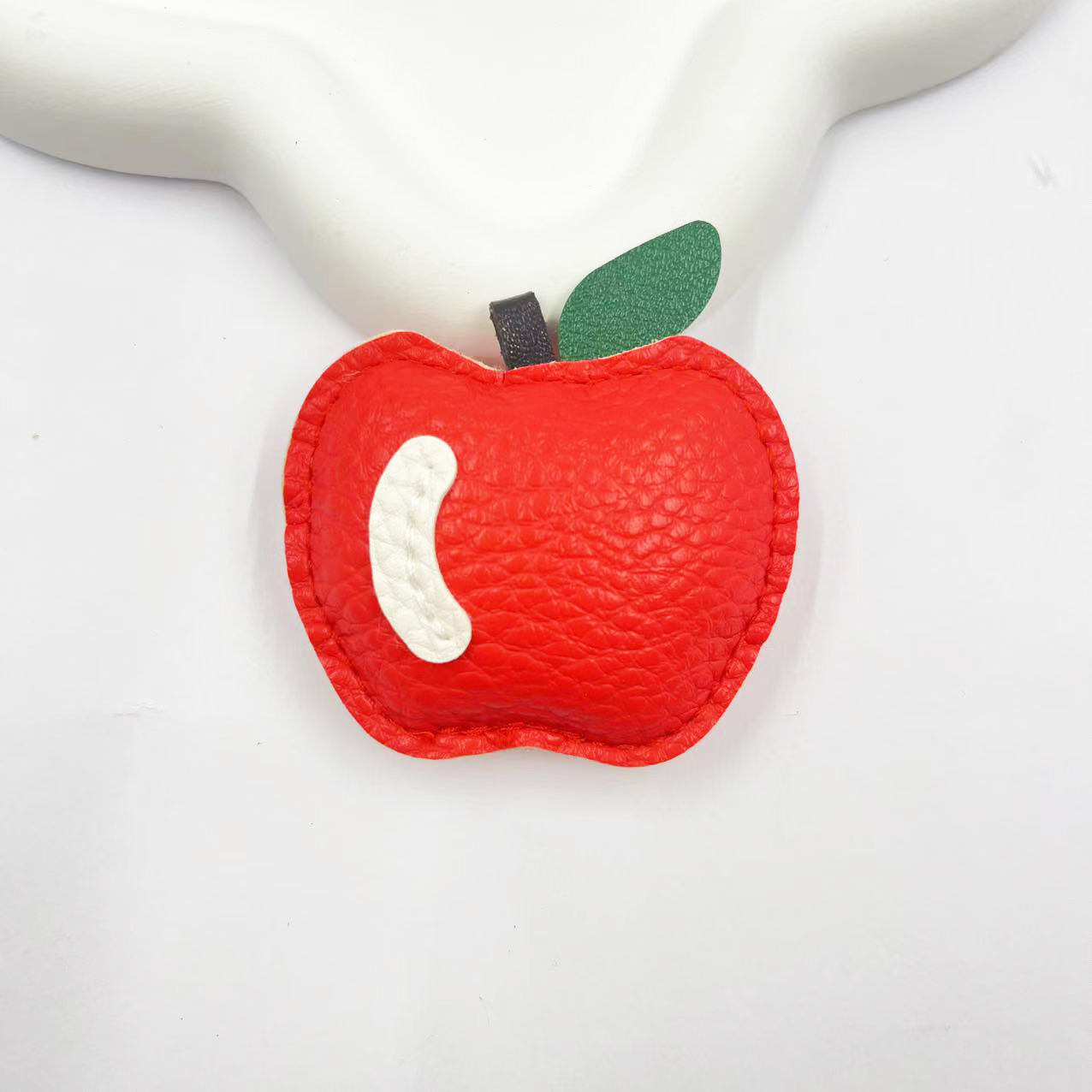 cross-border hot pu leather christmas eve apple series keychain backpack pendant car key chain handbag pendant full figure