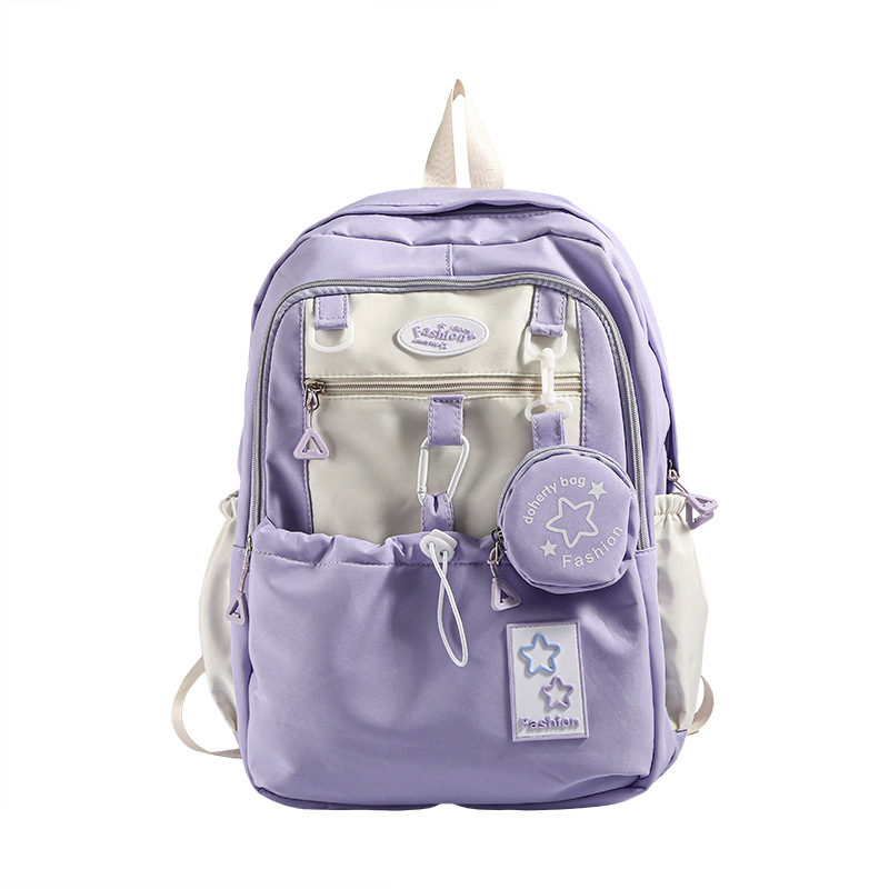 cross-border factory backpack women's 2025 new schoolbag korean style middle school students large capacity good-looking backpack details Picture