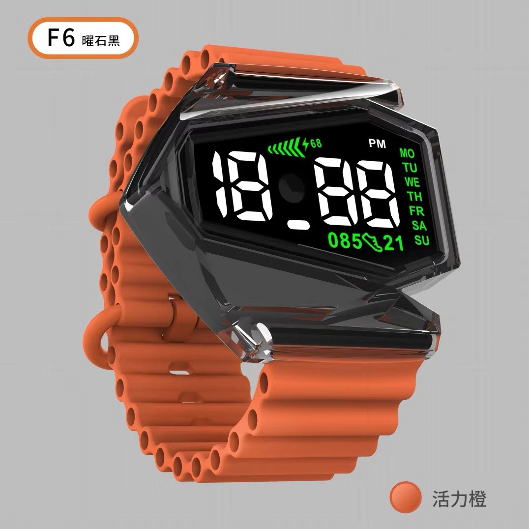 cross-border new arrival led electronic watch f6 waterproof luminous fashion sports student children aircraft glasses watch manufacturer details Picture