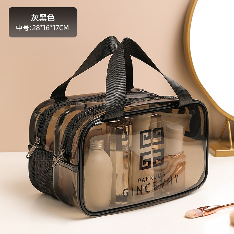 pvc double layer dry wet separation swim bag thick compartment transparent bath waterproof gym bag wash bag cosmetic bag full figure