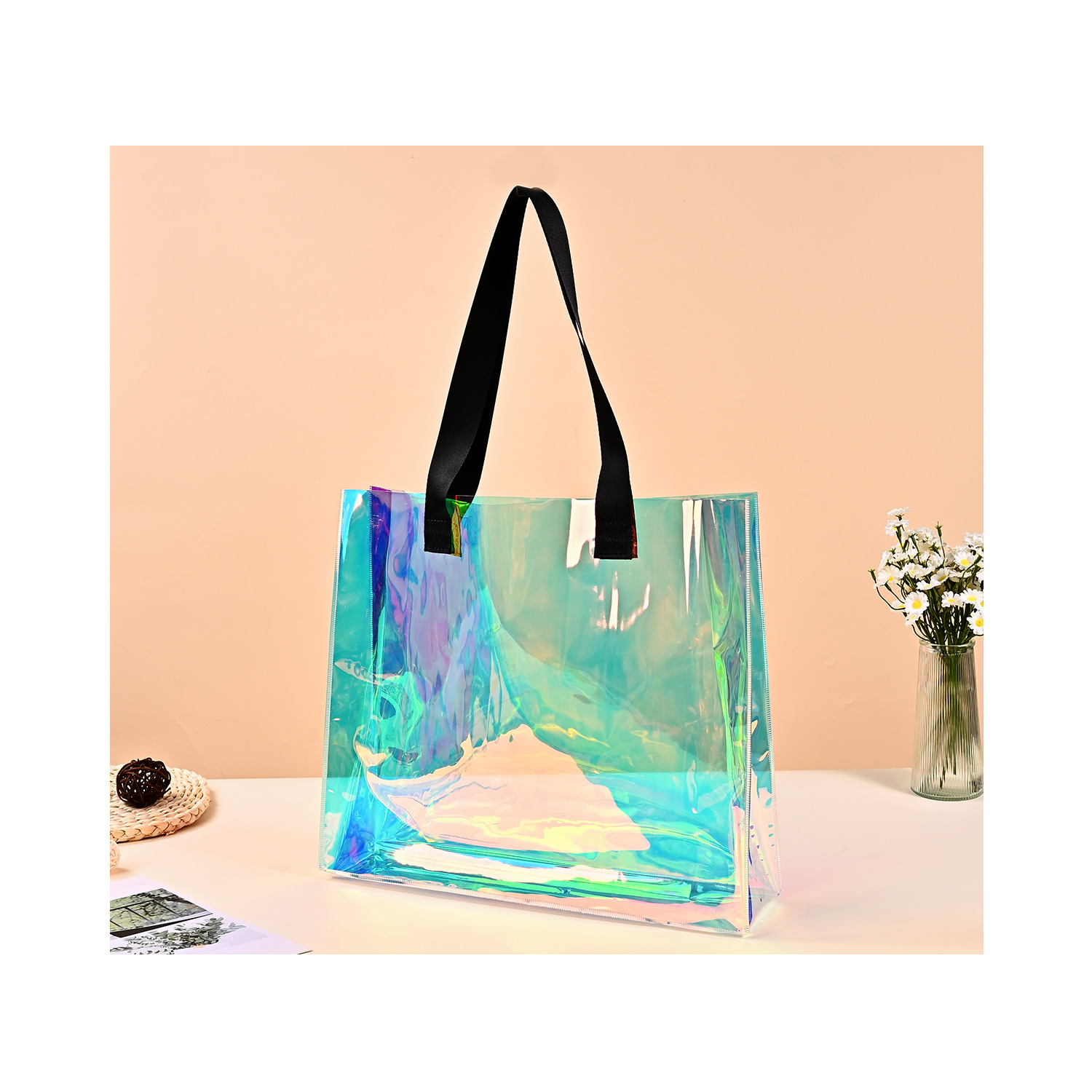 pvc laser bag customized waterproof shopping gift bag colorful gel bag high-grade plastic handbag customized Application Scenario