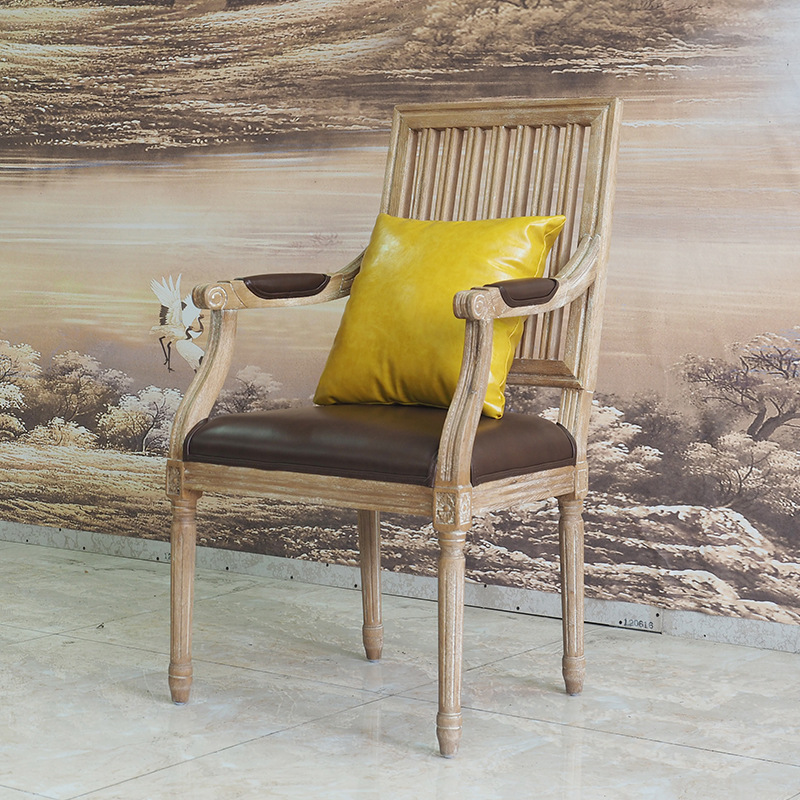 american style solid wood sofa european style french style country style rattan leisure restaurant and cafe b & b vintage furniture details Picture