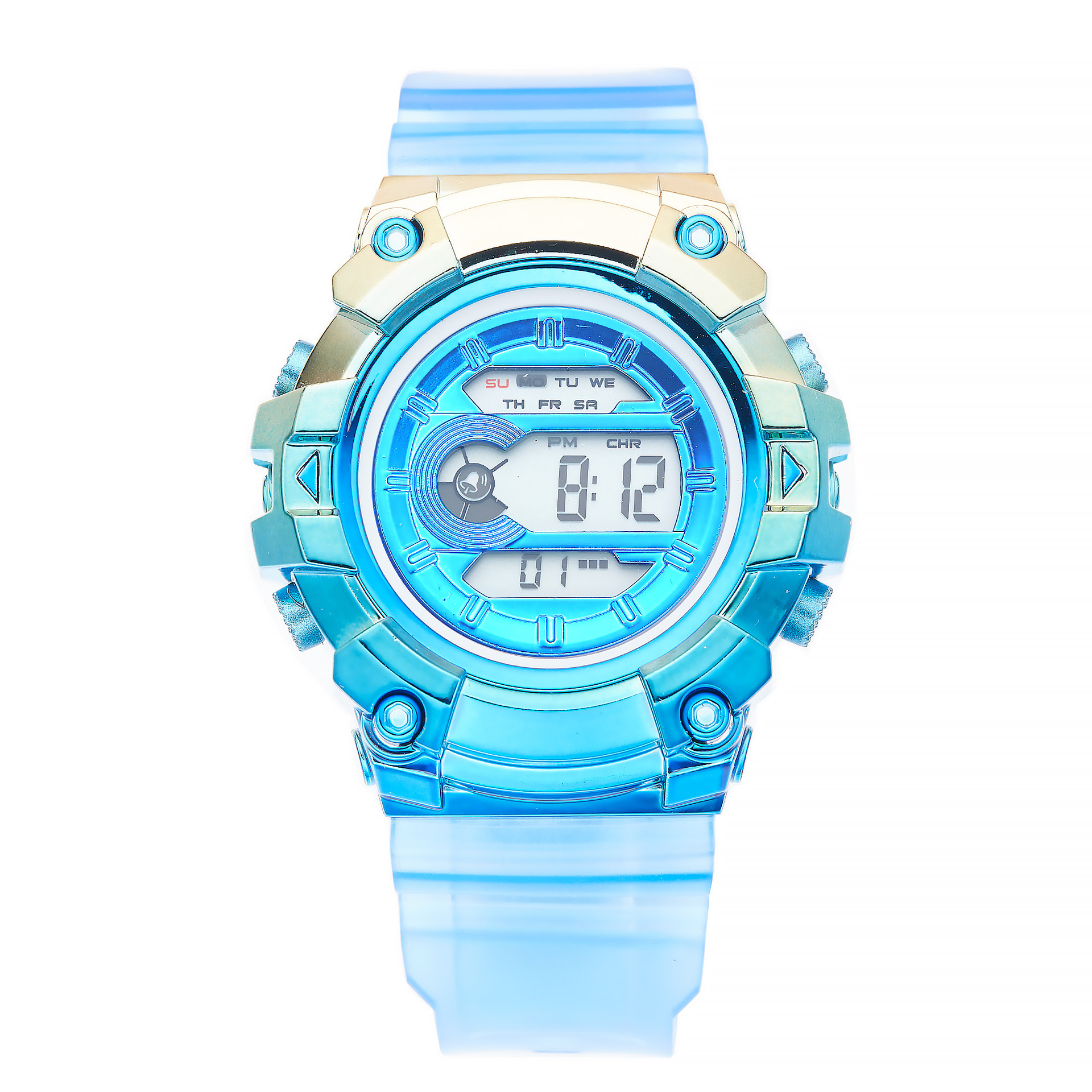 gradient color electronic watch korean fashion trendy outdoor sports cartoon children's color watch sports electronic watch full figure