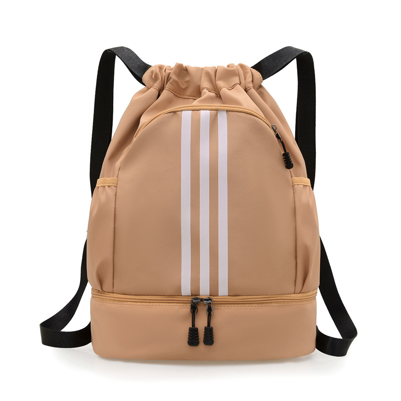 lightweight exercise double shoulder drawstring bag dry wet separation outdoor hiking cycling camping large-capacity backpack independent swimming Specification drawing