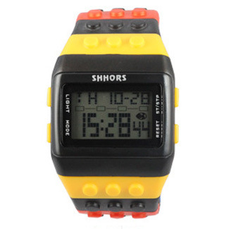 monkey shhors wholesale lcd color building blocks led electronic watch luminous sport watch men women Specification drawing