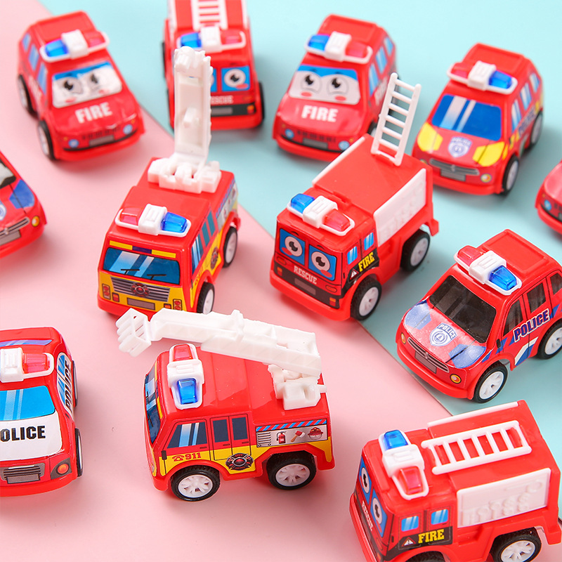 children's pull back car fire truck engineering vehicle mini car model little boy car excavator toy gift Specification drawing