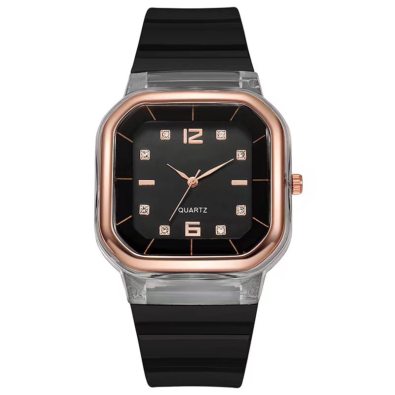 new fashion women's watches student square watch casual silicone trend children's watch women's quartz watch factory wholesale hand details Picture