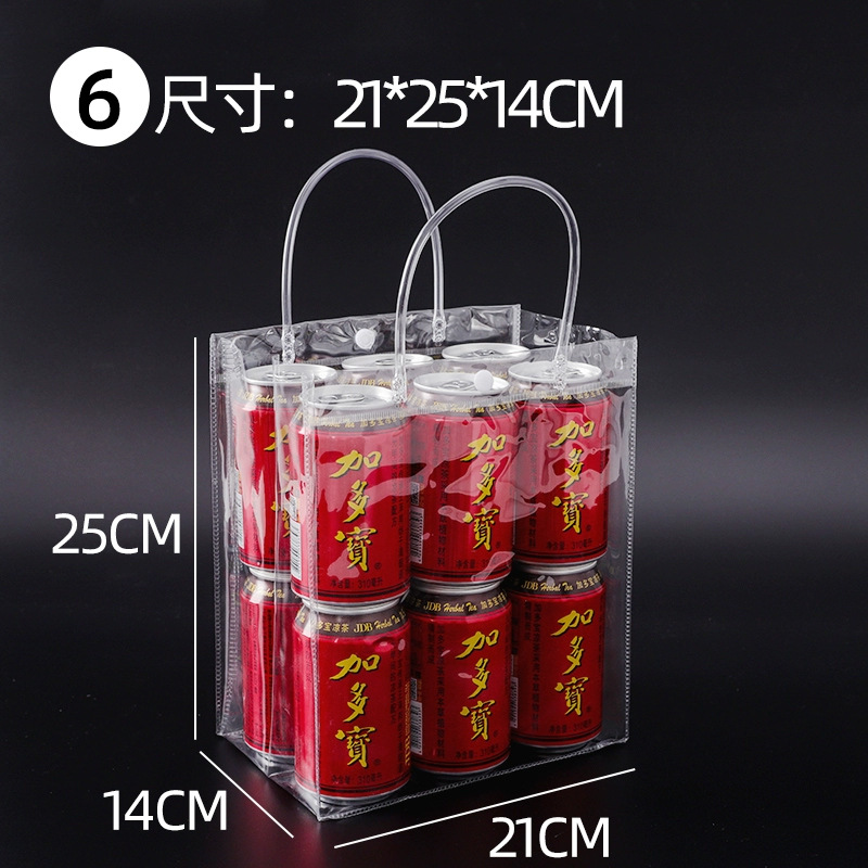pvc plastic transparent handbag customized take-out milk tea packing bag flowers candy dessert gift gift bag Item Picture