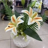 Artificial lilies, artificial flowers, artificial potted plants, Ins-style home decoration, green plant display Windows and cabinets details Picture