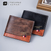 cross-border new men's wallet two fold thin retro fashion wallet pu leather clip dollar handbag wholesale wallet Specification drawing