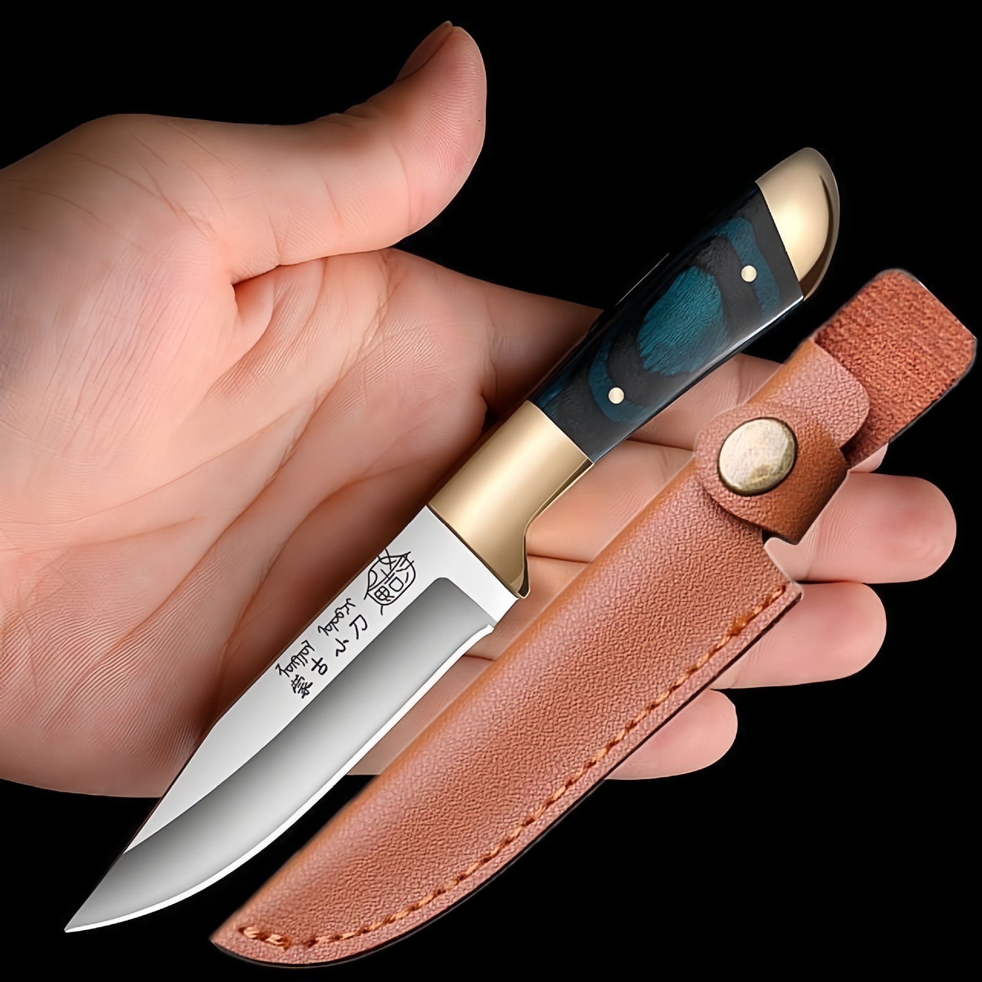 kitchen knife mongolian knife handle meat knife multi-functional sharp stainless steel universal fruit knife in stock wholesale details Picture