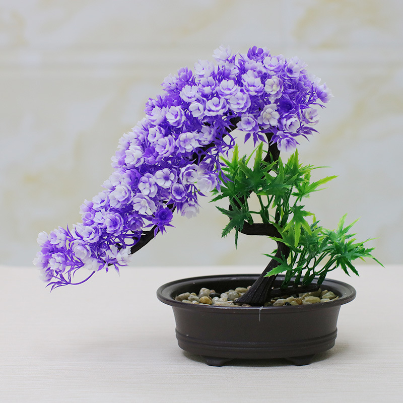 artificial pine home indoor green plant decoration artificial flower potting decoration fake trees big welcome pine plastic bonsai Specification drawing