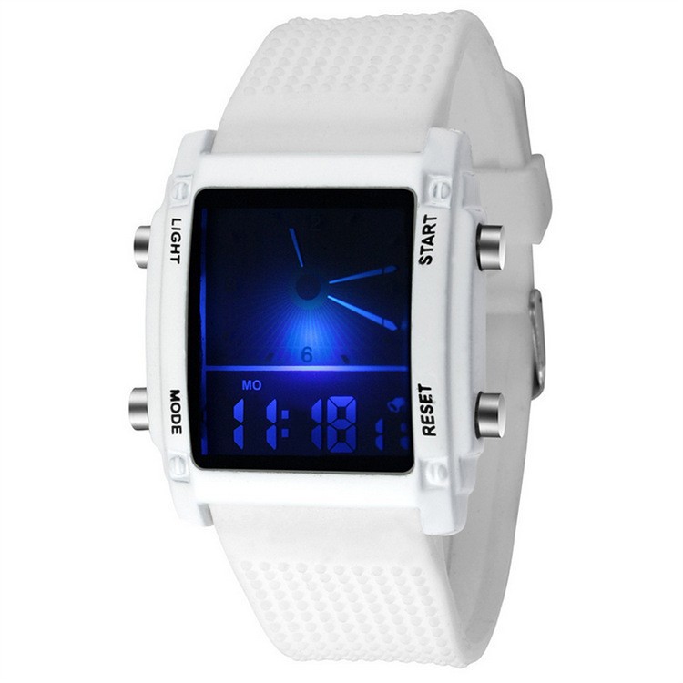 foreign trade hot sale led fashion trend electronic watch double display creative student watch male analog pointer watch details Picture