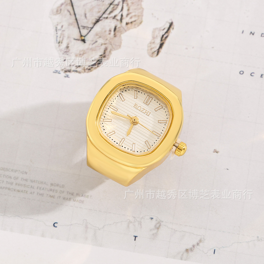 [ring watch] new hot sale square ring watch aliexpress amazon foreign trade popular style watch time Specification drawing