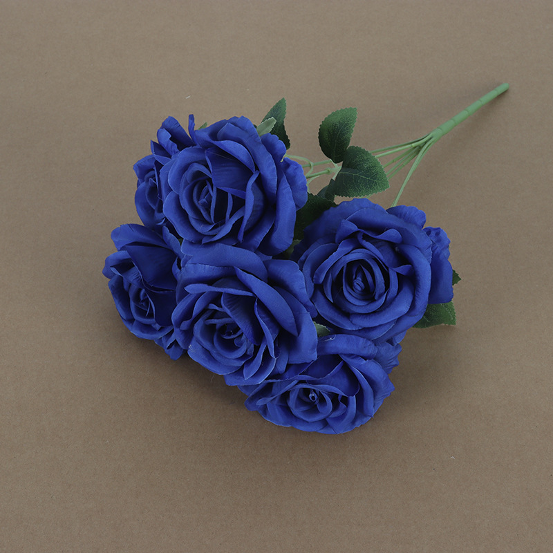 7-head crescent rose handle bundle wedding simulation flower wedding hotel rose wall decorative fake flower factory wholesale Specification drawing