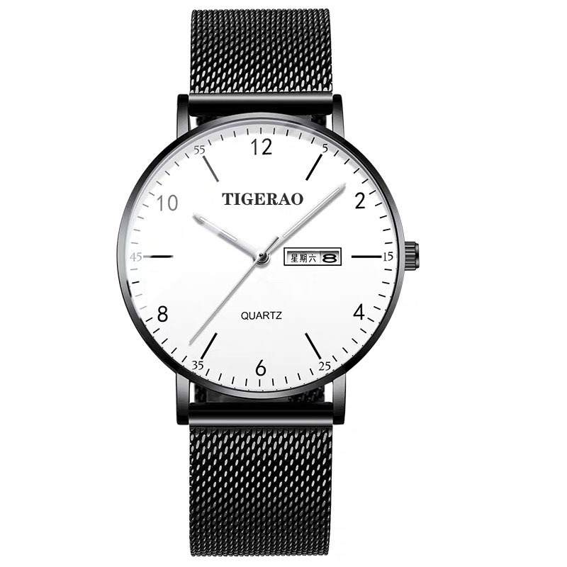 automatic movement watch men's calendar waterproof luminous non-mechanical watch large dial cross-border new arrival one piece dropshipping details Picture