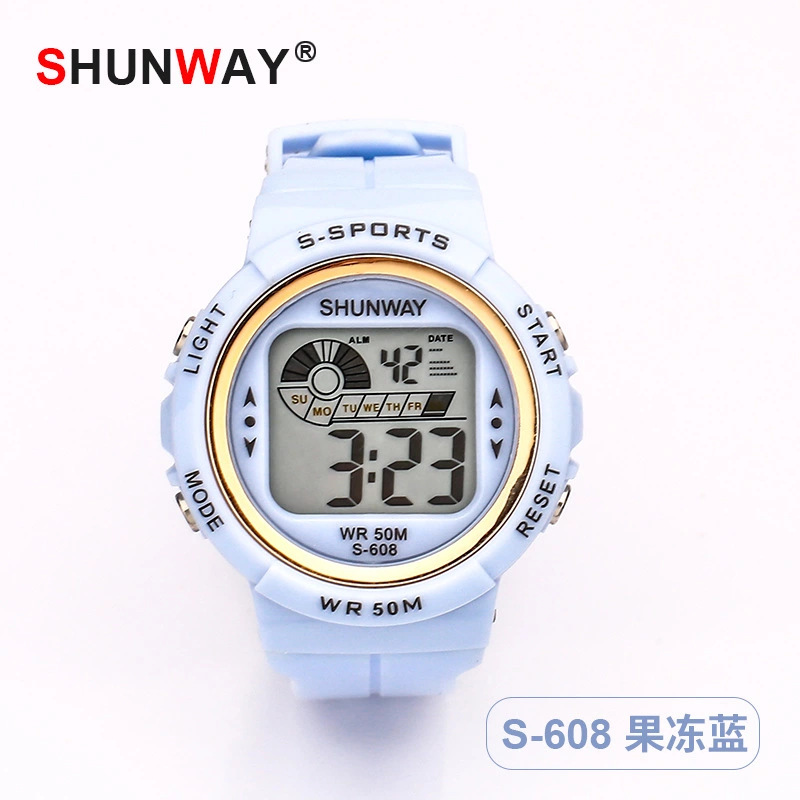 shengwei new children's luminous electronic watch student outdoor waterproof sport watch multi-functional ins style watch Specification drawing