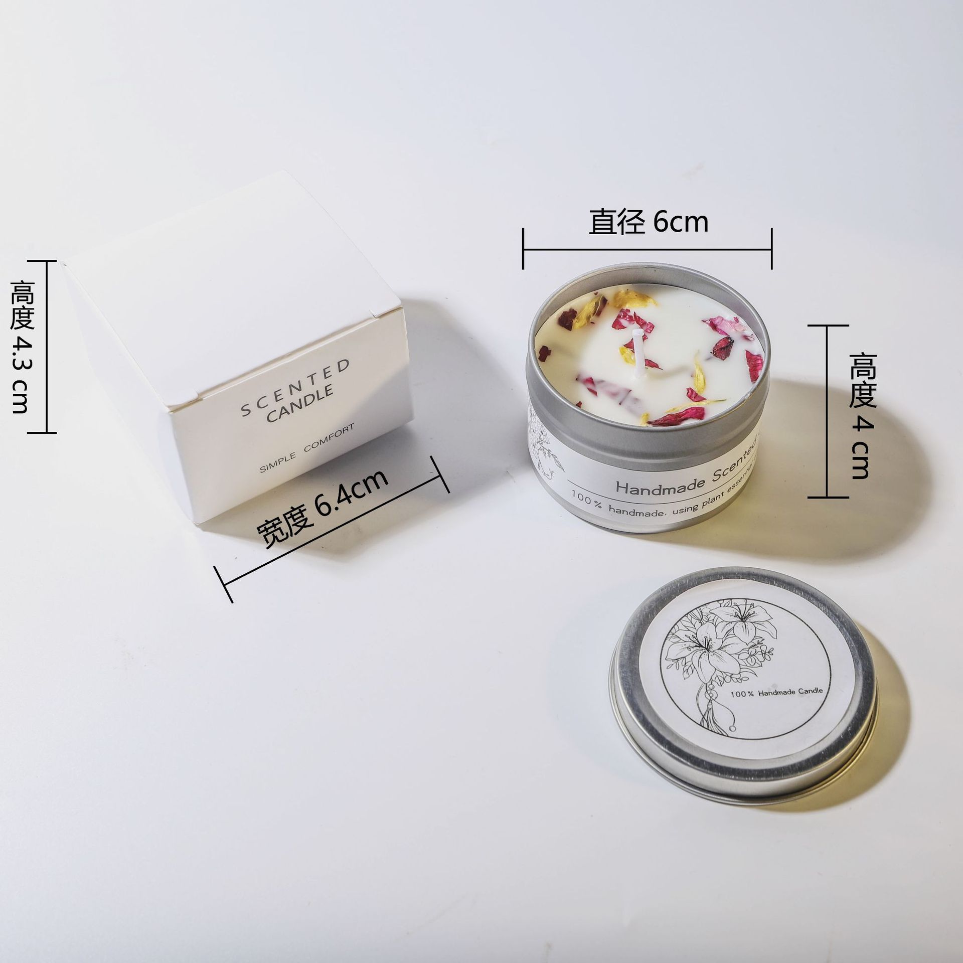 cross-border soy wax dried flower fragrance candles? wedding gift birthday gift flower fragrance incense candle details Picture