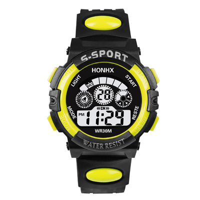 factory direct sales round electronic watch male and female student couple tiktok luminous waterproof led sports outdoor watch Item Picture