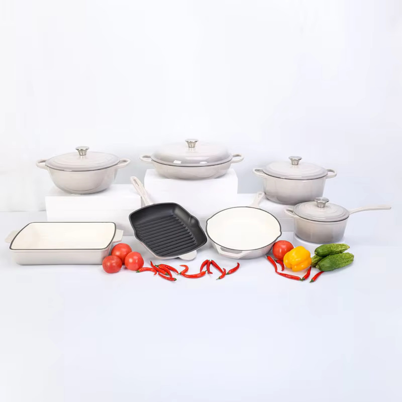 cast iron pot enamel pot s. jade stockpot 11pcs set/7 set/fry pan/castironco Specification drawing