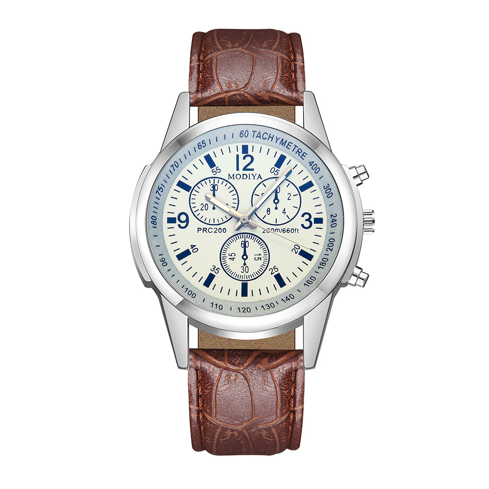 popular fashion watch men's wholesale foreign trade men's watch quartz watch decoration fashion blue light glass belt men's watch Item Picture
