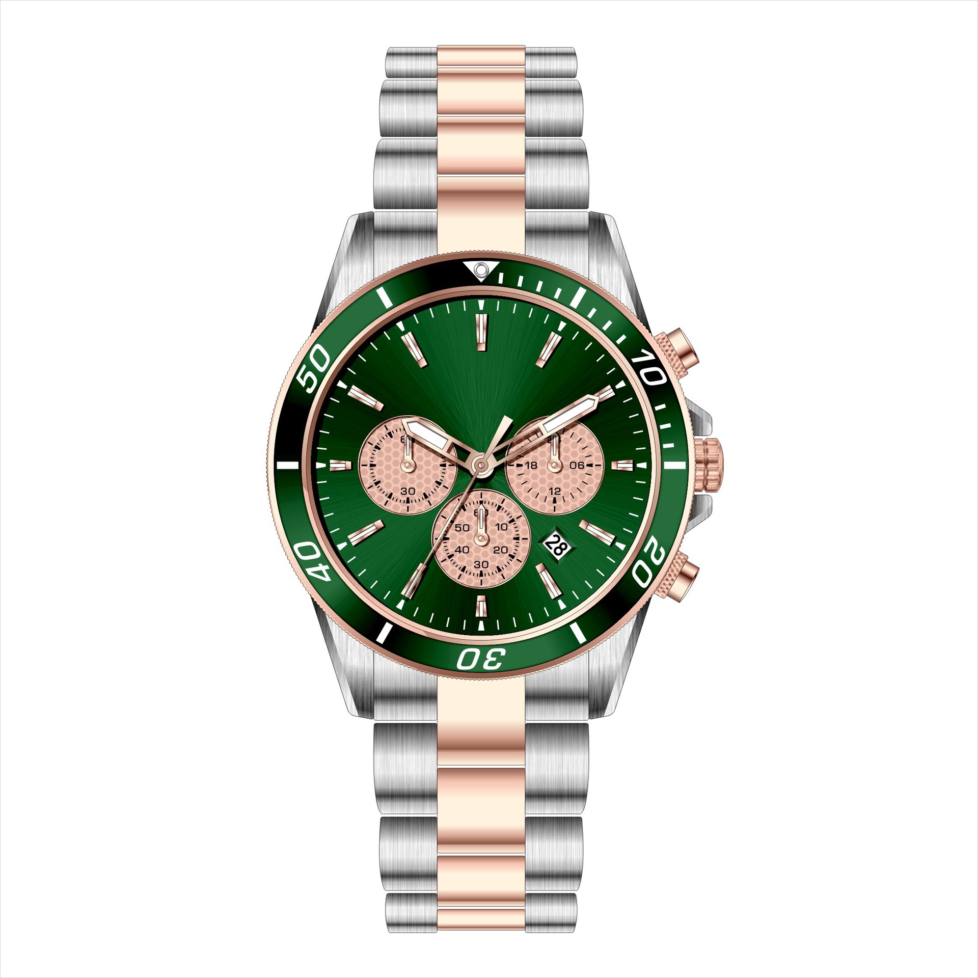 foreign trade cross-border high-end business steel belt watch men's quartz watch waterproof brand watch men's watch one piece dropshipping full figure