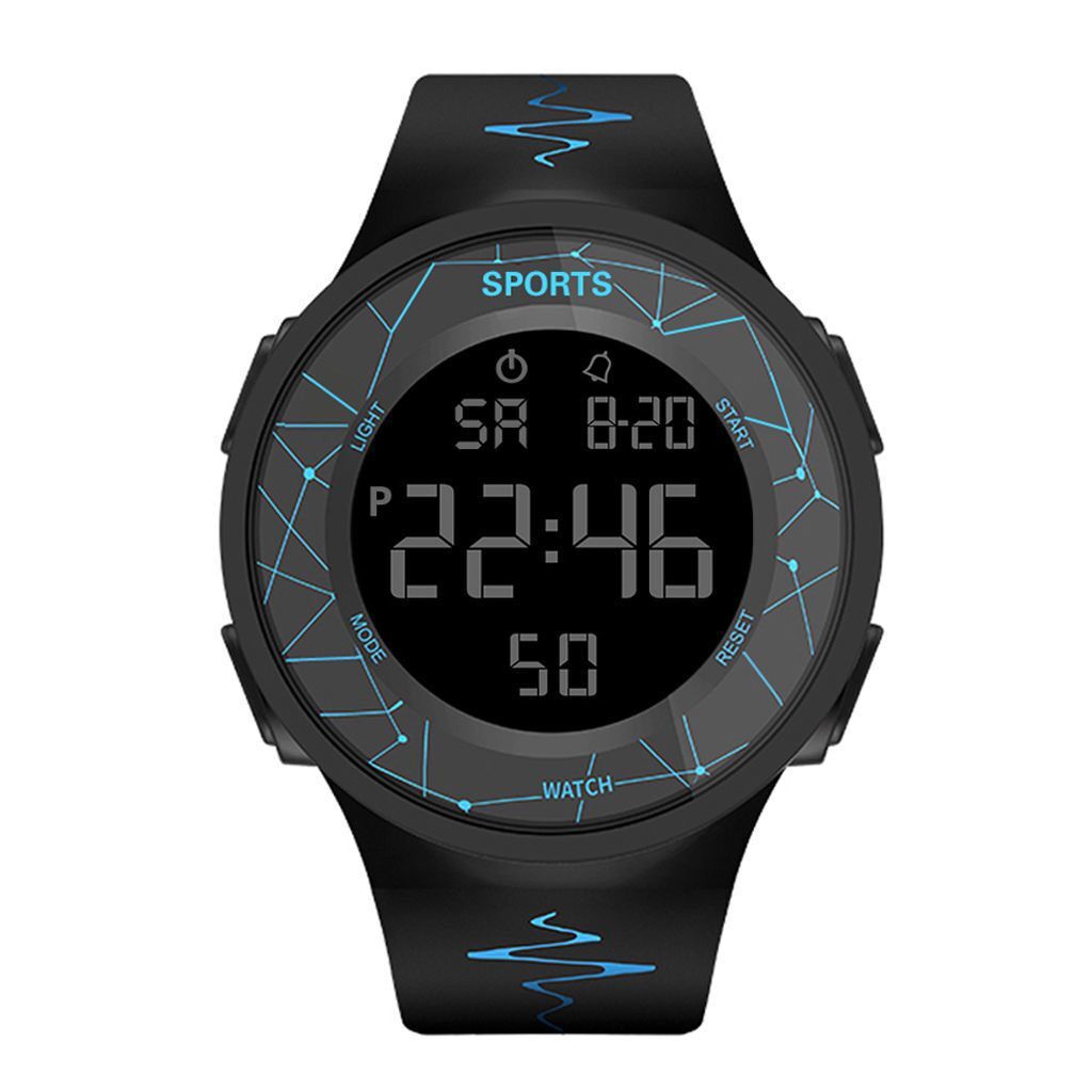 new waterproof luminous electronic watch men's trendy simple multi-functional sports watch for middle school students and teenagers wholesale full figure