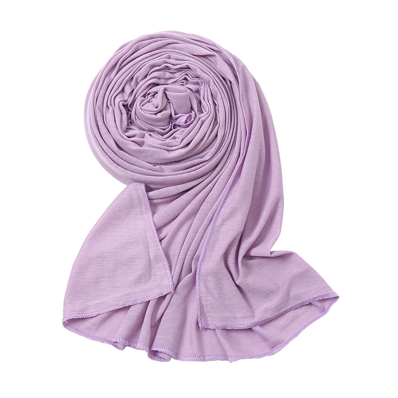 cross-border new arrival monochrome women's jersey scarf autumn and winter warm scarf bandana bs082 details Picture