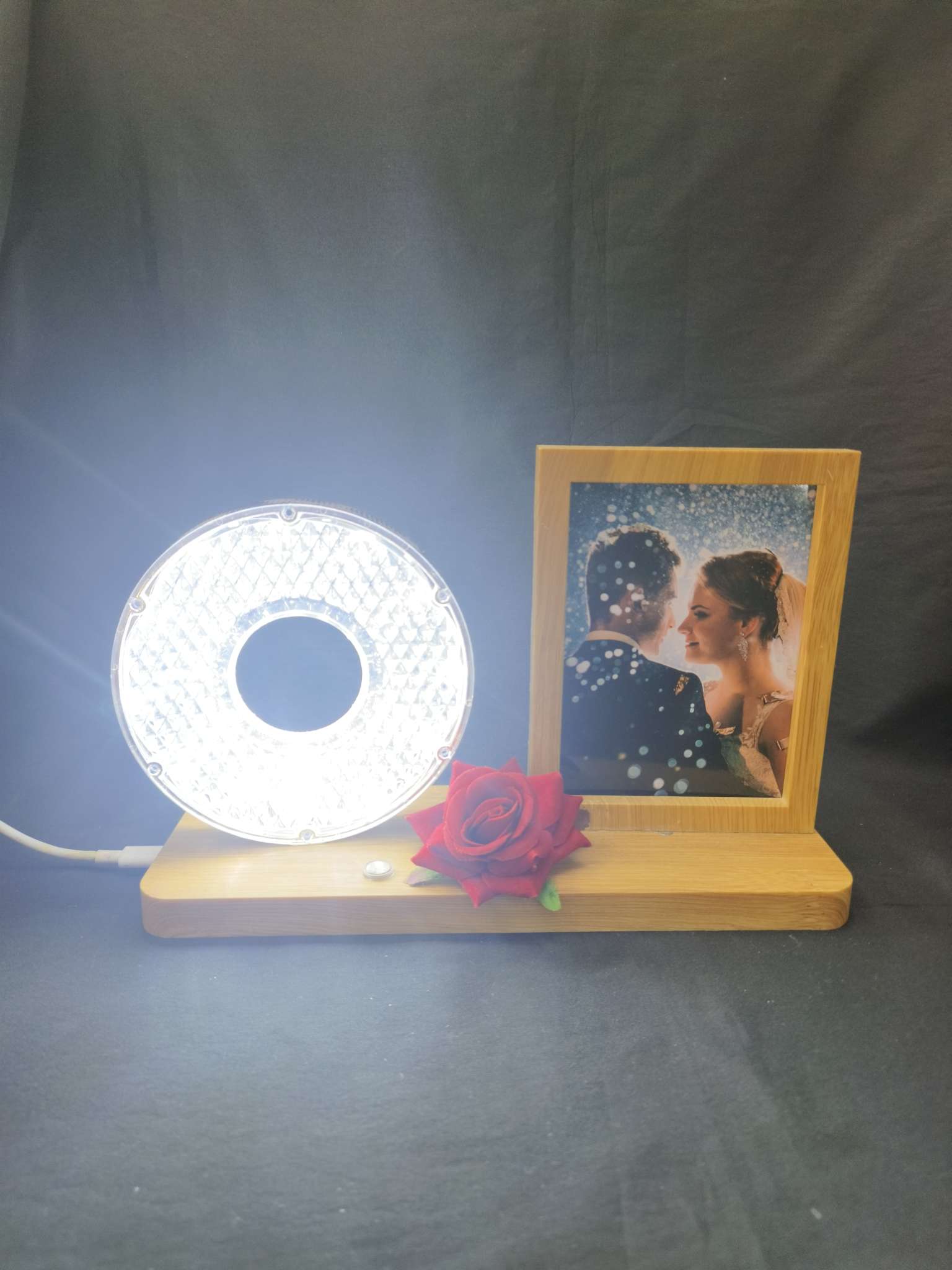 Touch screen switch with light, photo frame, density board photo frame, desk lamp photo frame processing, custom photo frame, photo frame mirror, plastic photo frame, photo frame factory detail image 2
