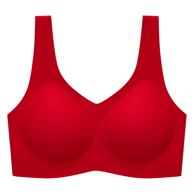 bra seamless underwear women's full fixed cup small chest gathered without steel ring sports back shaping women's large boob size concealing bra Application Scenario