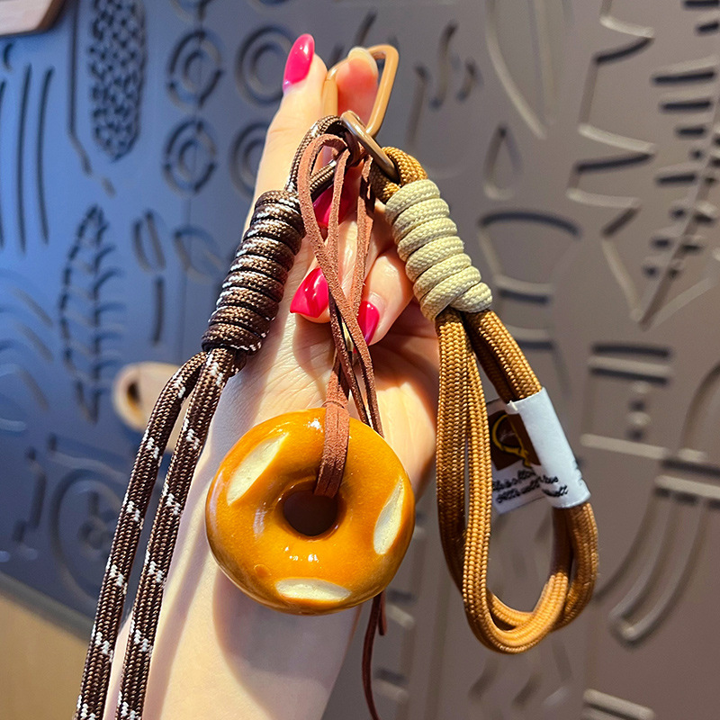 creative miu series simulation alkaline bread carrying strap keychain pendant couple bags key chain small ornaments wholesale details Picture