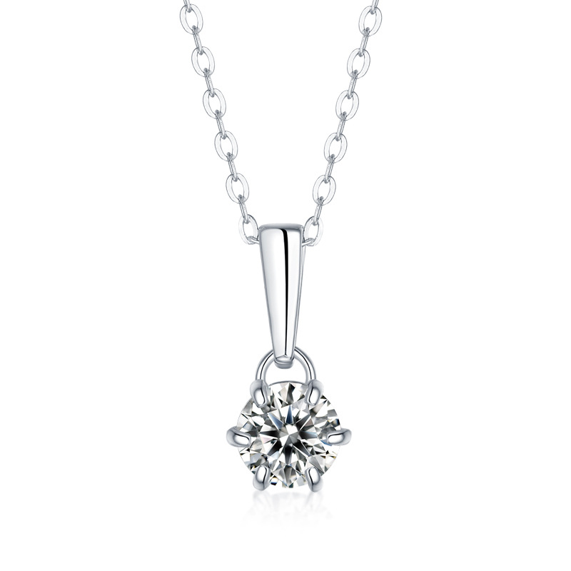 925 silver star pendant fashion short necklace non-fading internet celebrity hot sale moissanite necklace twin advanced details Picture