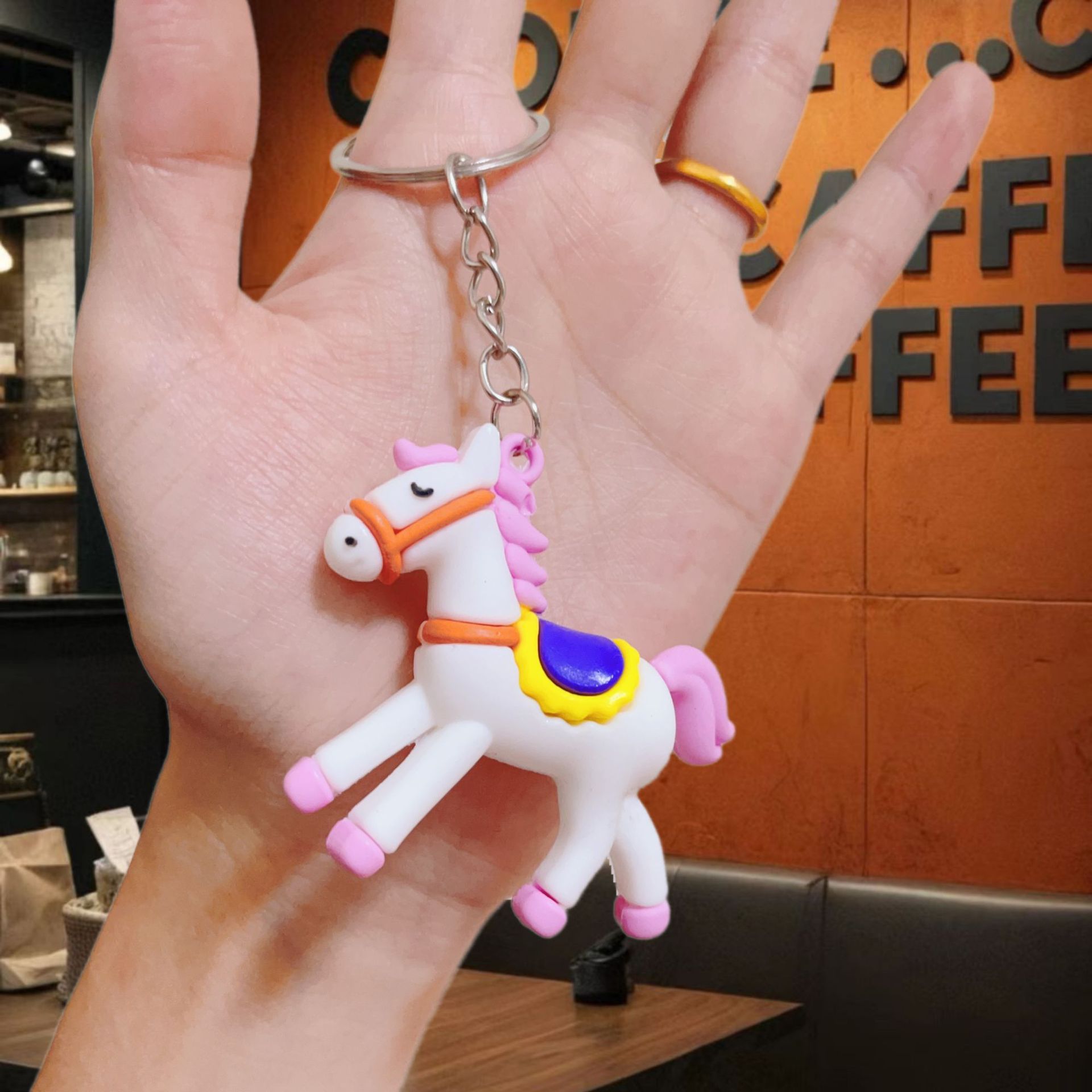 cross-border hot horse year keychain doll pendant cartoon trojan horse ornament immediately rich schoolbag chinese zodiac horse gift Application Scenario