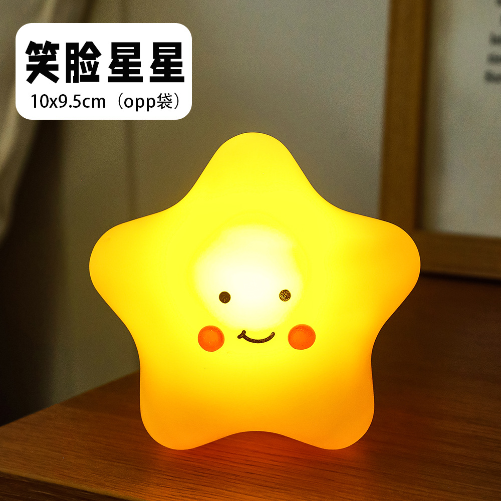 cartoon luminous night light wholesale night market stall good-looking small gift children cute led moon small night lamp details Picture