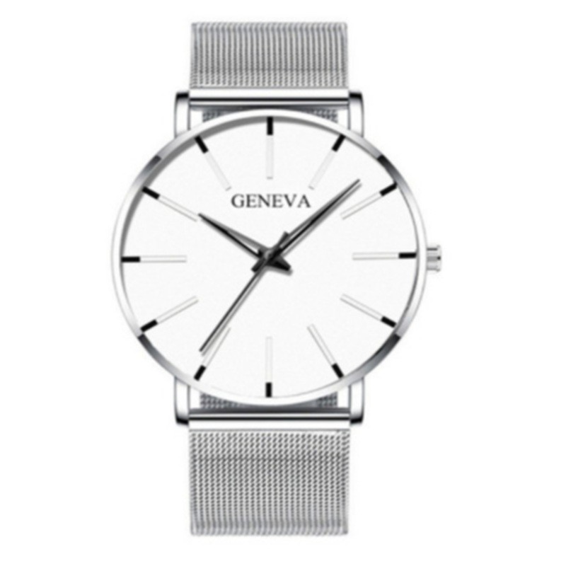 geneva men's simplicity business watch male geneva foreign trade popular style fashion mesh strap quartz watch 1 piece wholesale Specification drawing