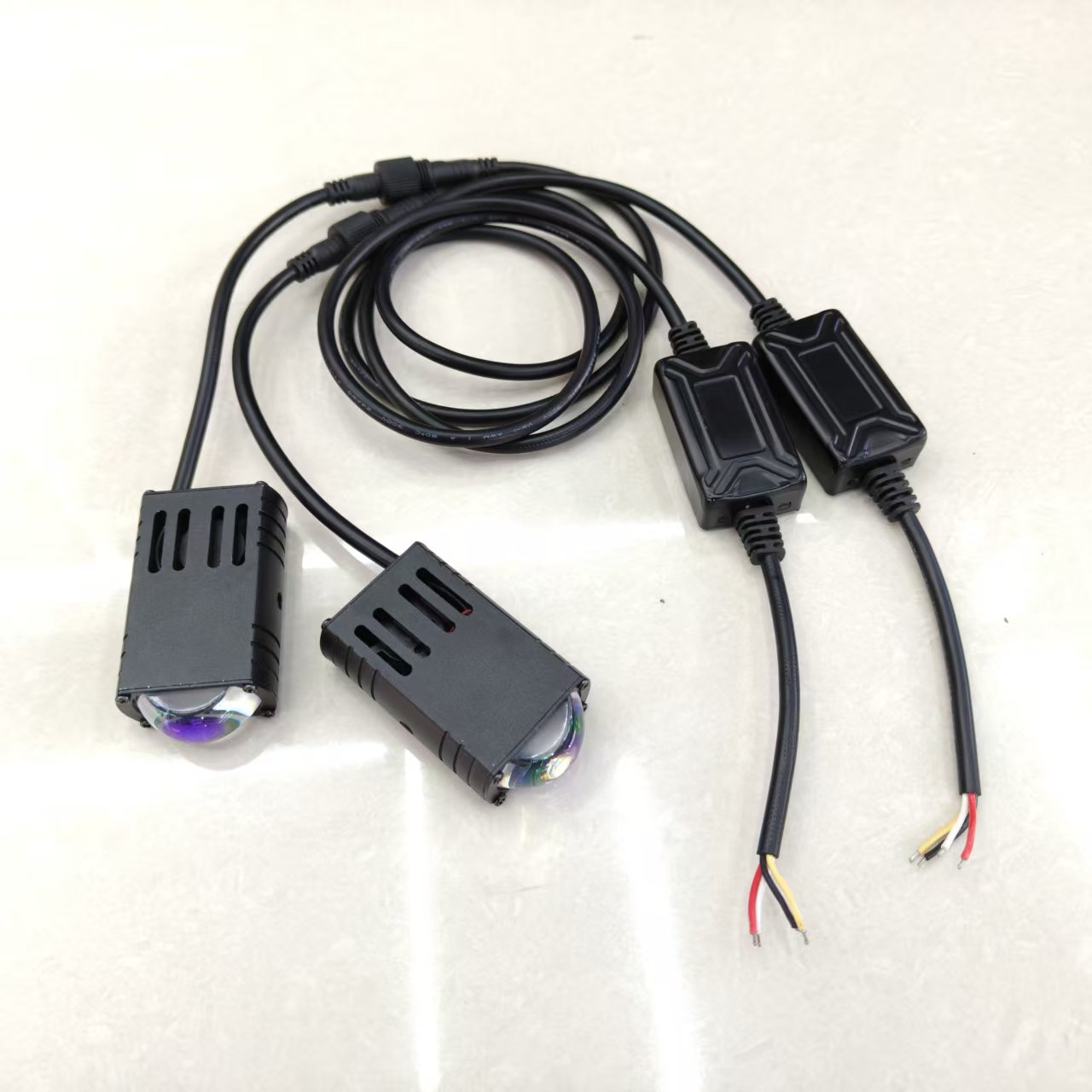 LED激光炮汽车中网隐藏式射灯货车越野车强光黄白双色大灯车顶灯