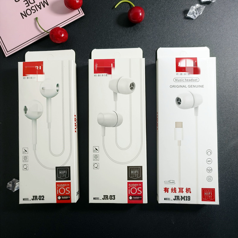smartphone headset 3.5 round hole/type-c interface wide mouth earphone drive-by-wire with microphone can answer phone calls full figure