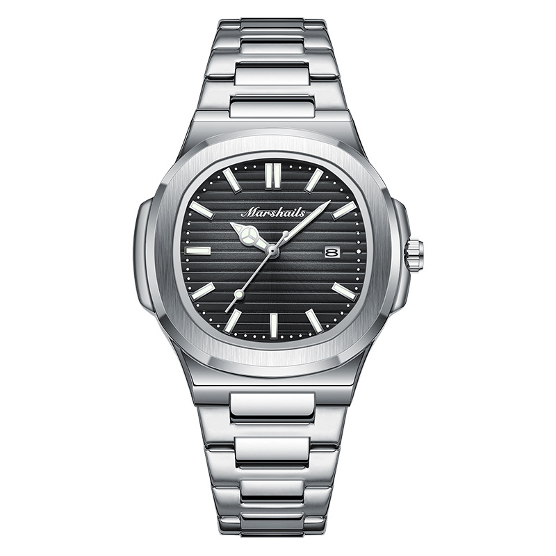 swiss brand new waterproof ultra-thin men's watch calendar quartz watch live broadcast foreign trade popular style one piece dropshipping Specification drawing
