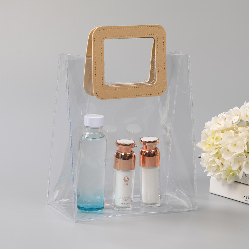 spot pvc transparent hand-carrying gift bag candy handbag plastic handbag internet celebrity hand-carrying ins style handbag full figure