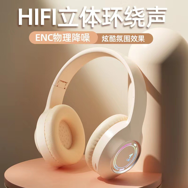 new m3 headset wireless bluetooth headset colorful luminous bass noise reduction e-sports games super long waiting Specification drawing