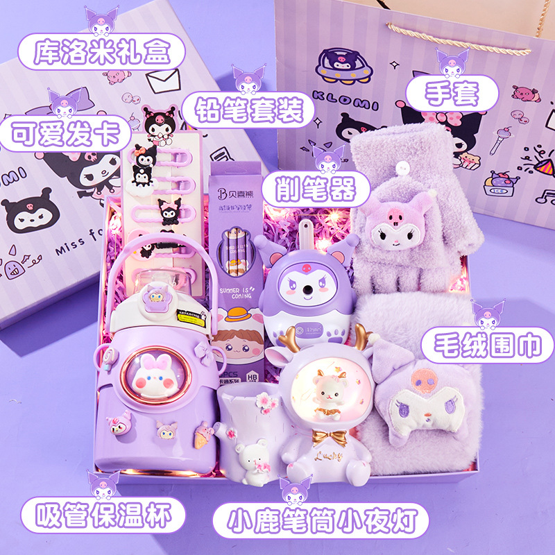 clow m birthday gift for little girl ten years old into winter gloves scarf gift box girl daughter practical cool details Picture