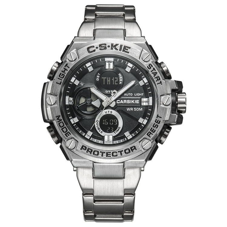 carsikie men's watch waterproof multifunctional watch sports large dial luminous waterproof luminous watch details Picture