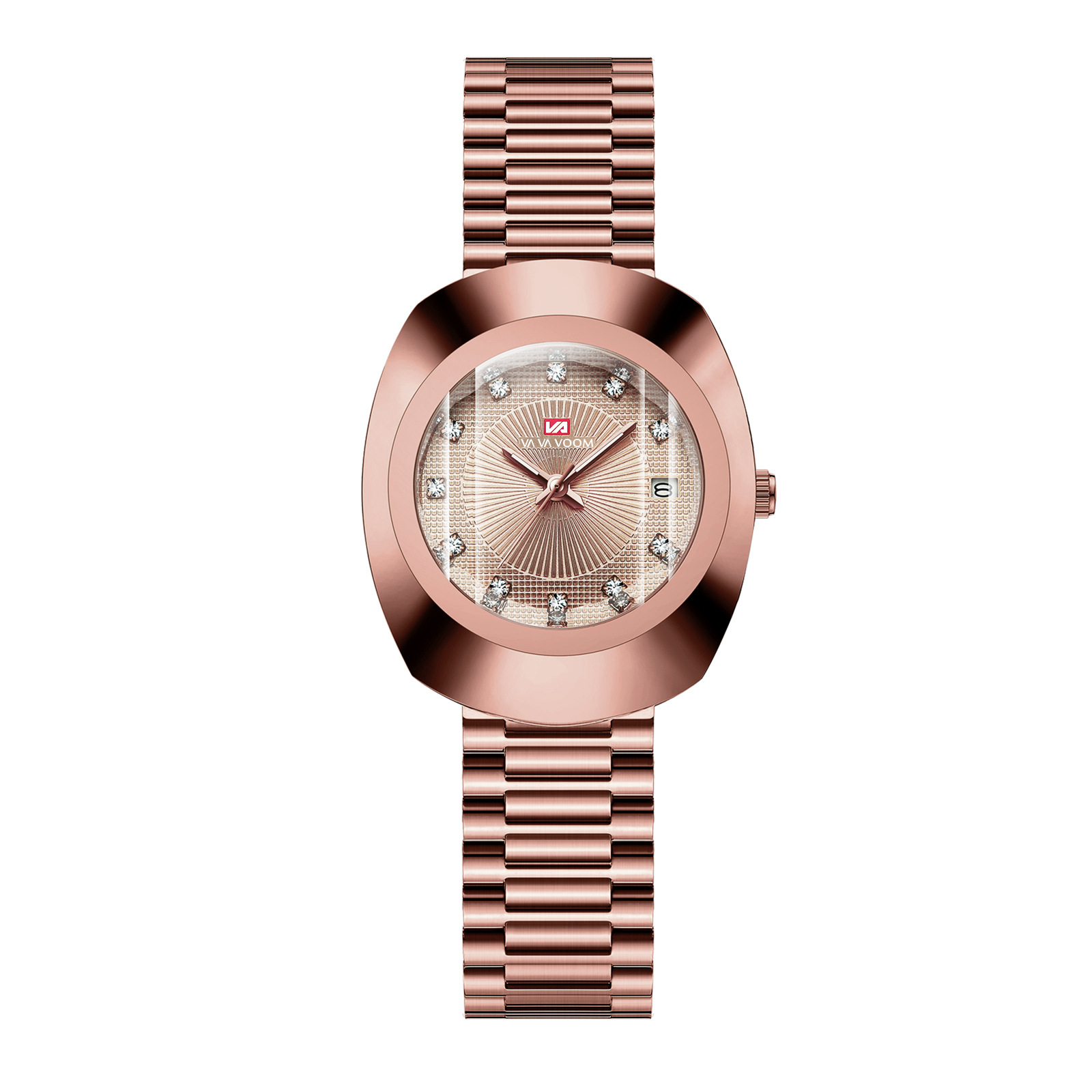 cross-border vavoom brand couple quartz watch yellow gold diamond waterproof steel strap watch watch one piece dropshipping full figure