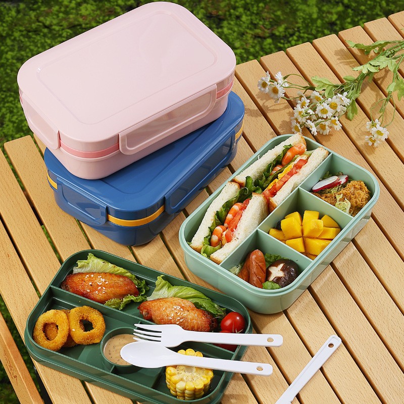 cross-border large capacity lunch box microwaveable heating crisper double-layer sealed lunch box for delivering meals to work lunch box Application Scenario