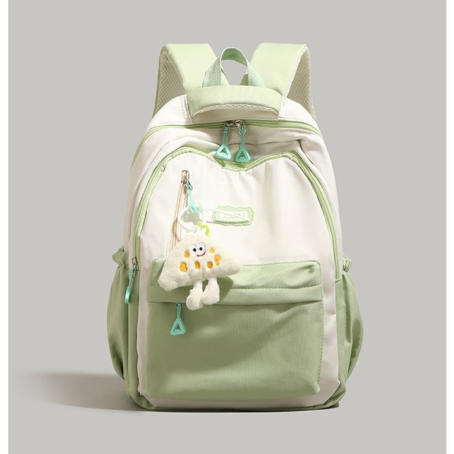 high-grade contrast color backpack 2025 new fashion female college student schoolbag large-capacity backpack short-distance travel bag Item Picture