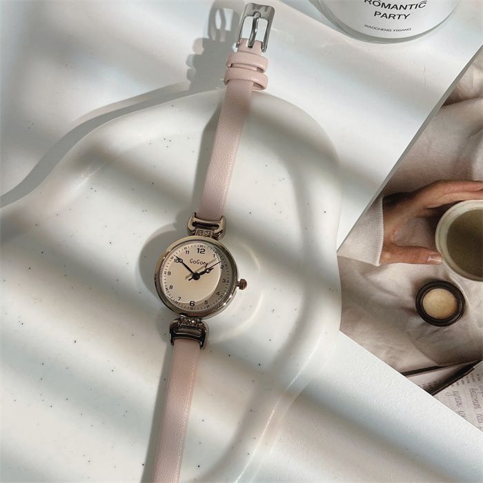 new watch female retro british style special interest light luxury fashion high sense female student round digital belt small full figure