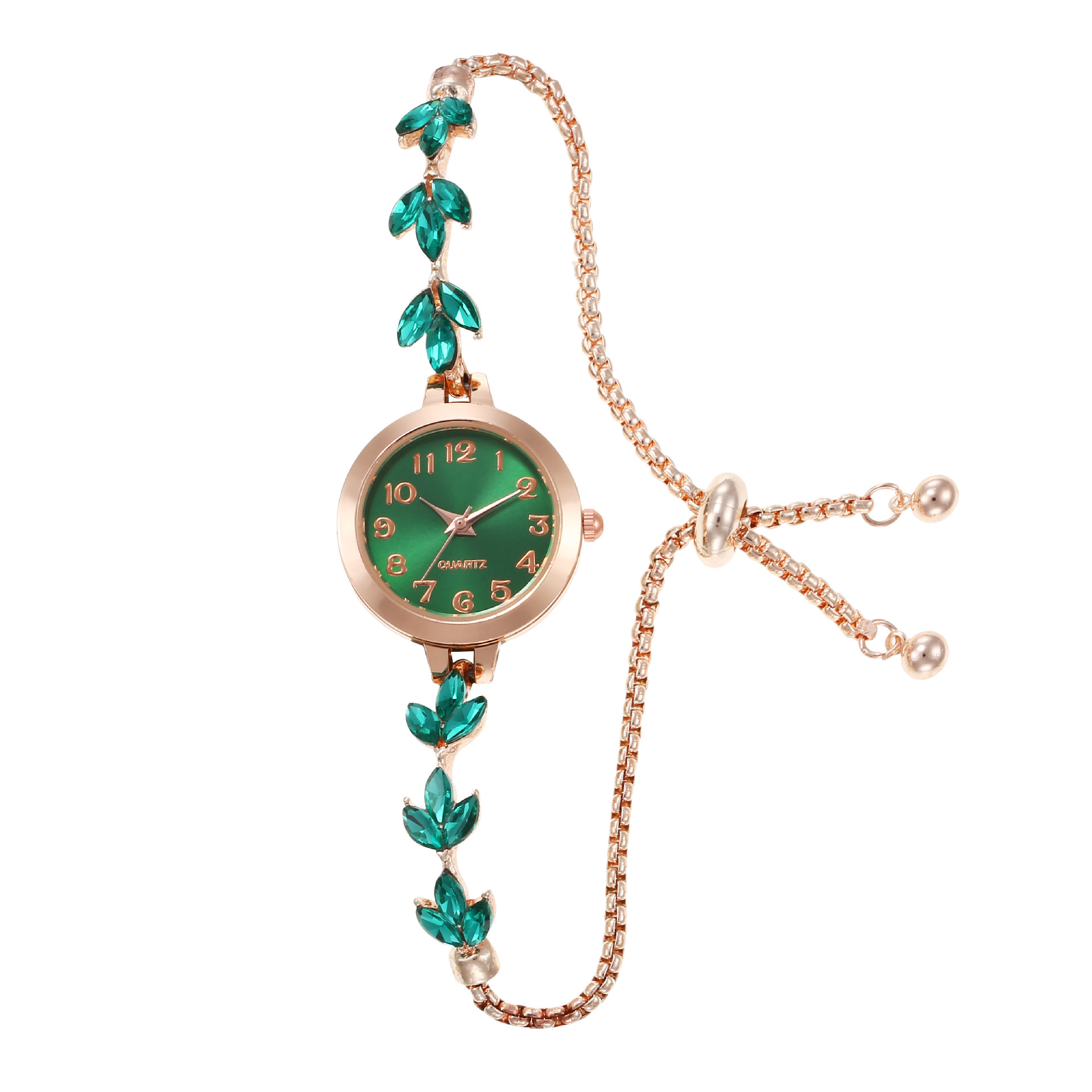 fashion temperament watch women's trendy simple temperament ins style clover bracelet women's watch diamond watch pull watch bracelet Item Picture